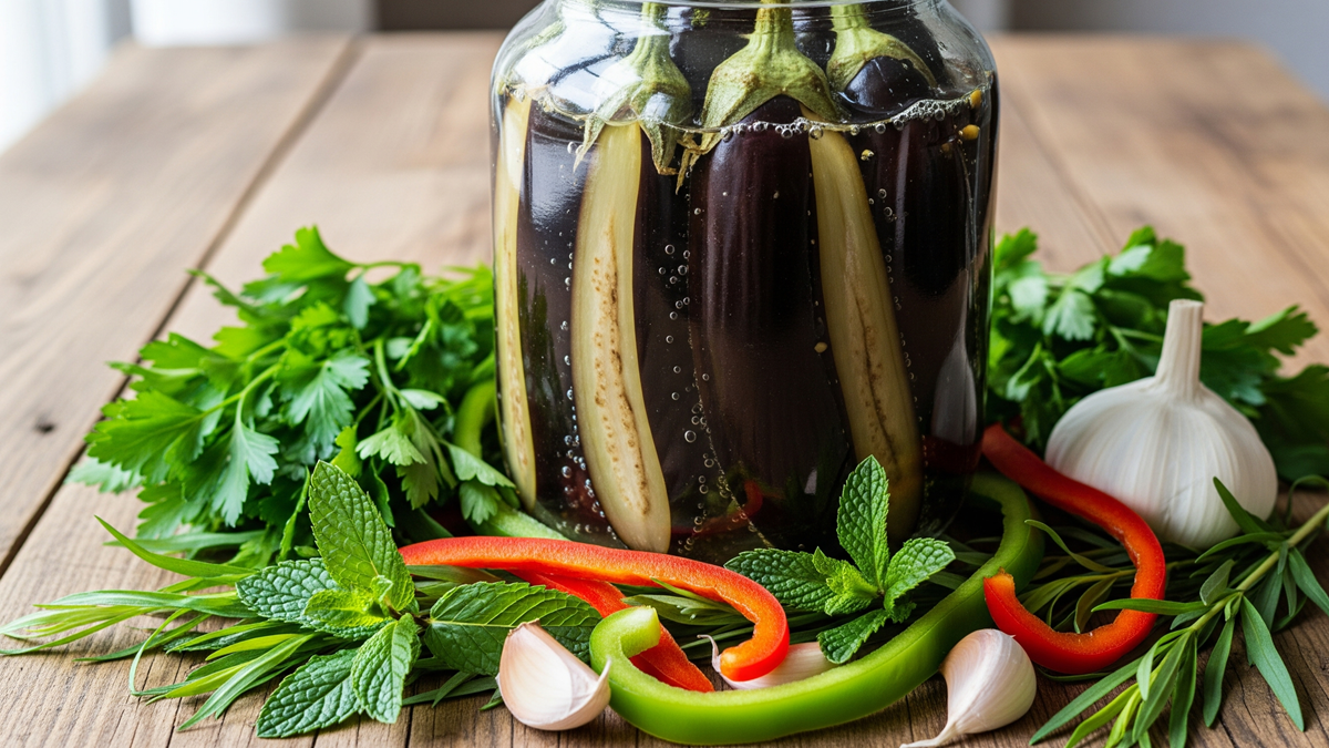 طرز تهیه ترشی بادمجان شکم پر، به آسانی و در خانه