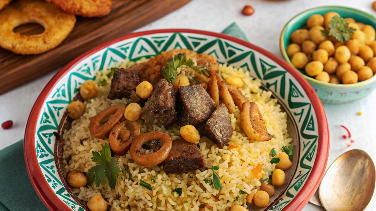 طرز تهیه پلو عربی با نخود و گوشت، ساده و خیلی خوشمزه