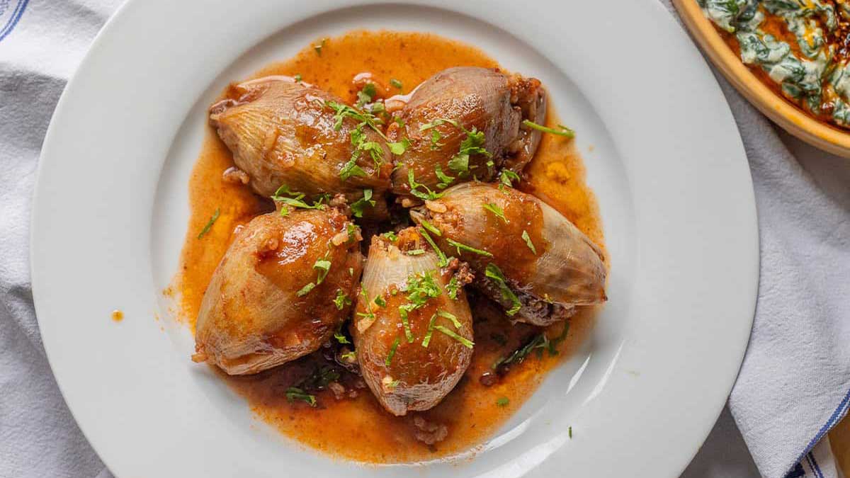 طرز تهیه دلمه پیاز یا پیاز شکم پر ترکی با تمام نکات