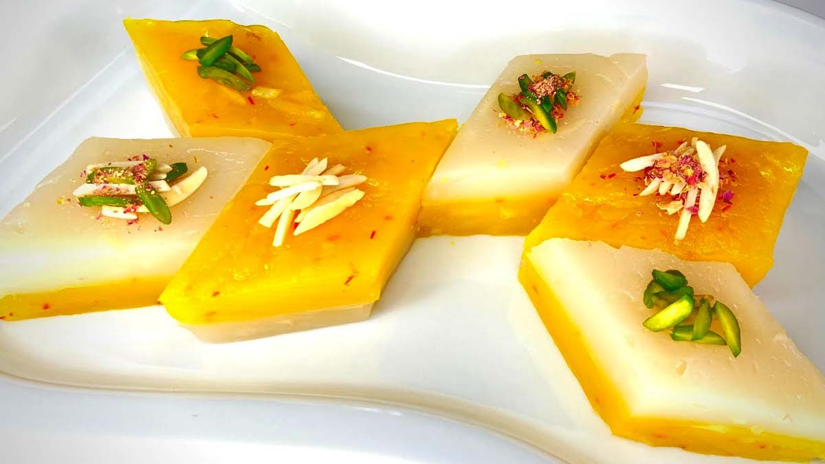 طرز تهیه مسقطی ساده با نشاسته فوری و آسان در خانه