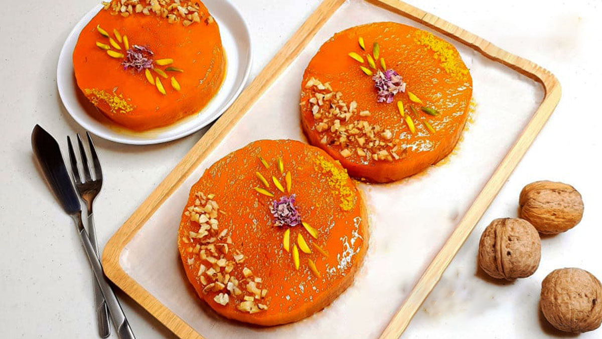 طرز تهیه دسر کدو حلوایی با شیره انگور سالم و خوشمزه