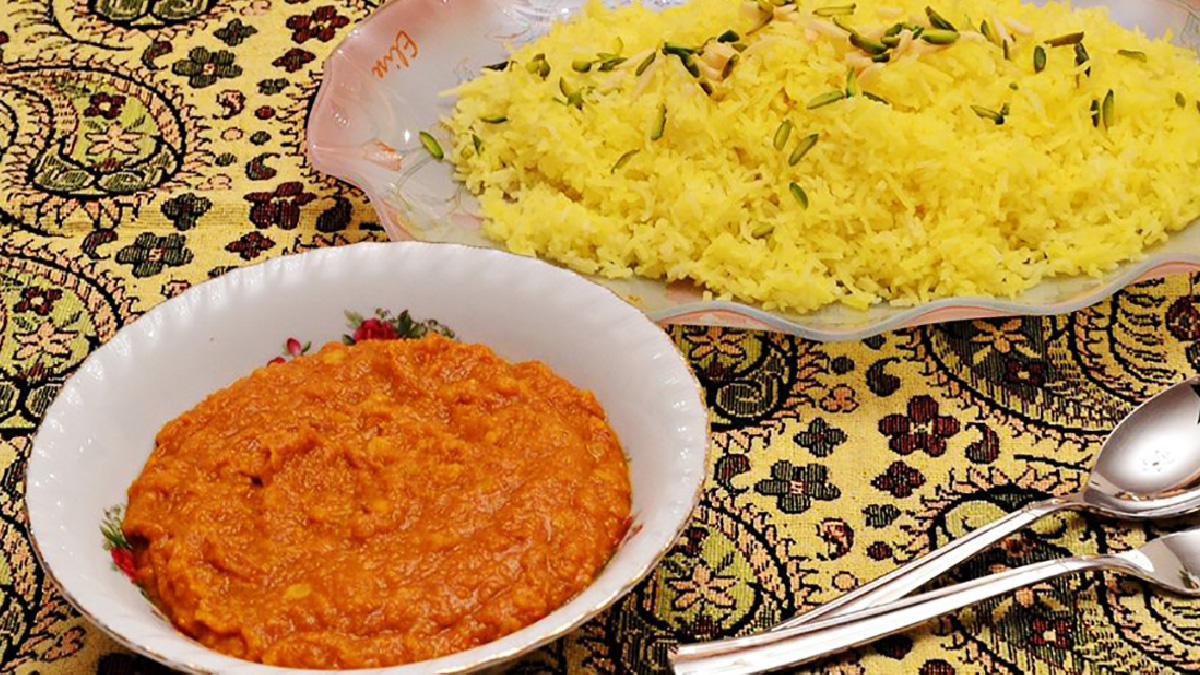 طرز تهیه قیمه بوشهری با شکر پلو به روش اصلی