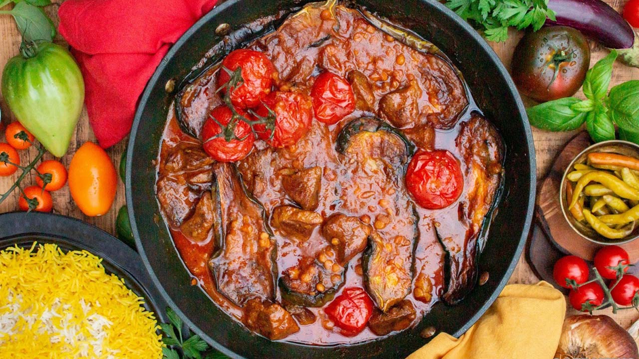 طرز تهیه خورشت بادمجان ساده و خوشمزه با عطر عالی