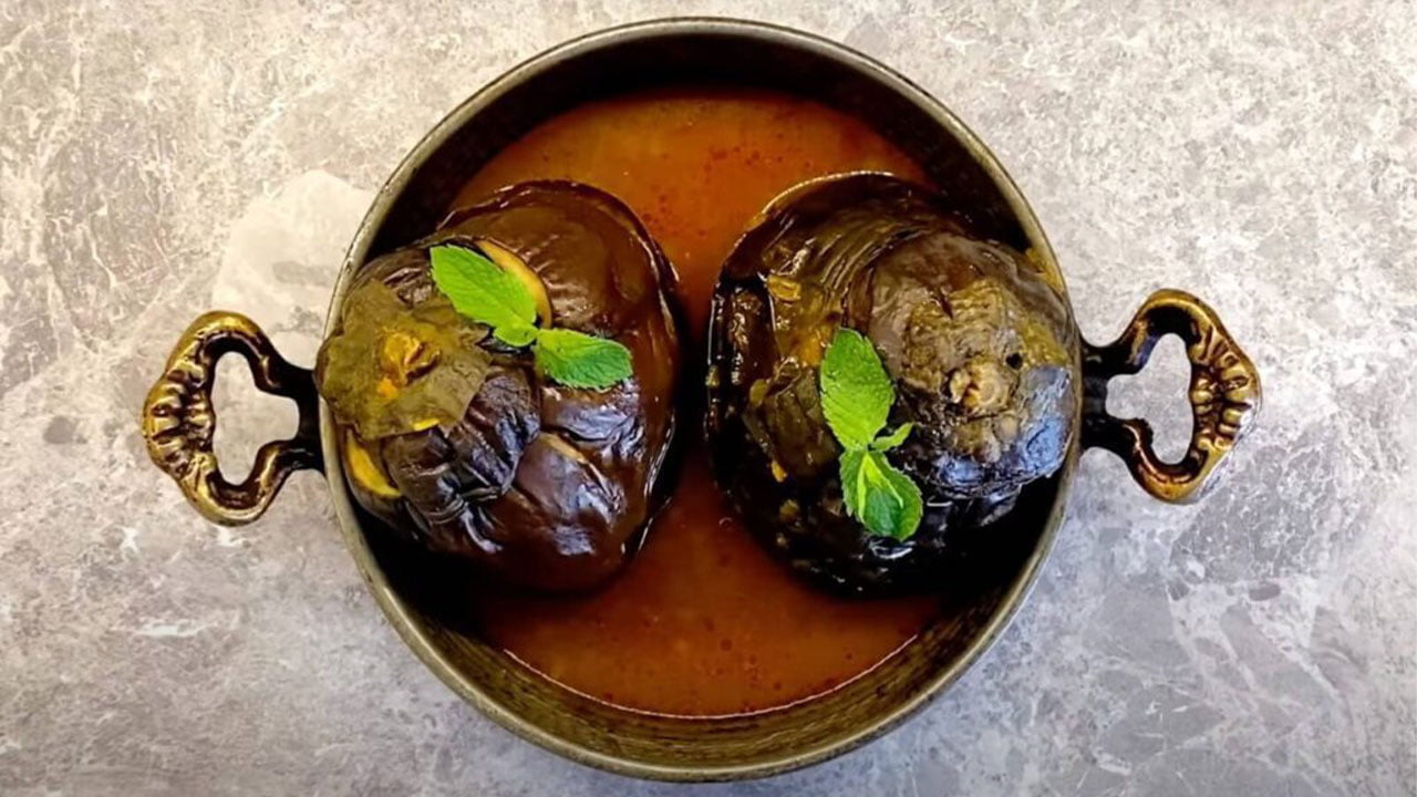 طرز تهیه دلمه بادمجان شکم پر با فر و بدون فر، خوشمزه با طعم عالی