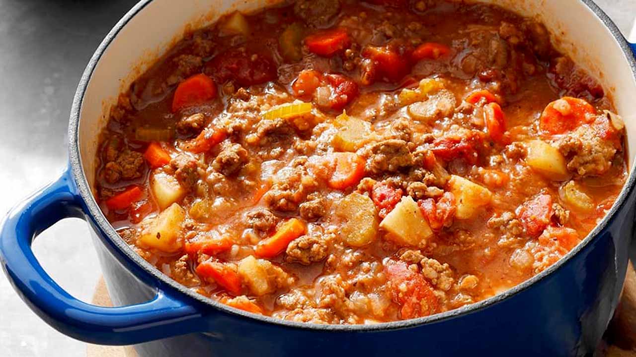 طرز تهیه خوراک گوشت چرخ کرده خانگی – ساده و سریع