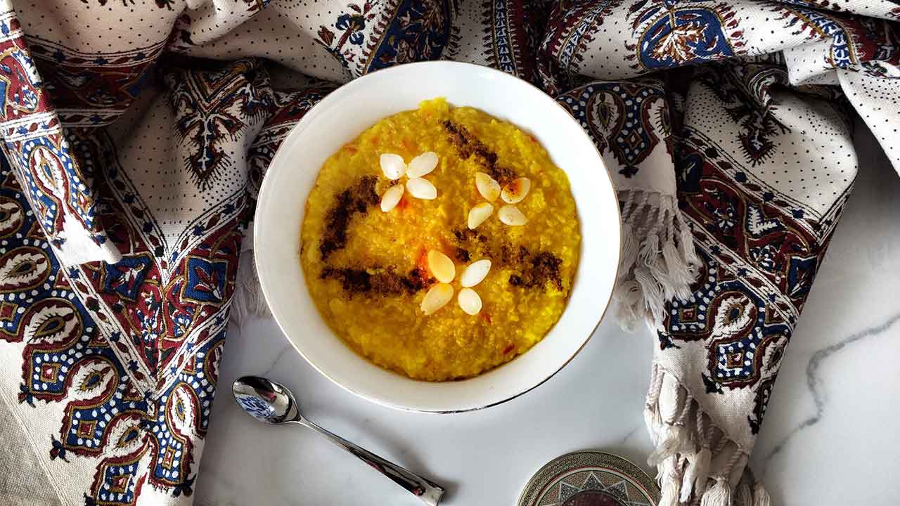 طرز تهیه شله زرد مجلسی خوشمزه برای ۶ تا ۱۰ نفر