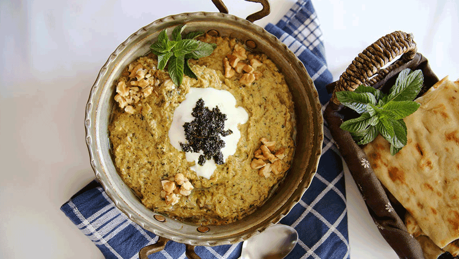 طرز تهیه کشک بادمجان کبابی آسان + تزئین مجلسی