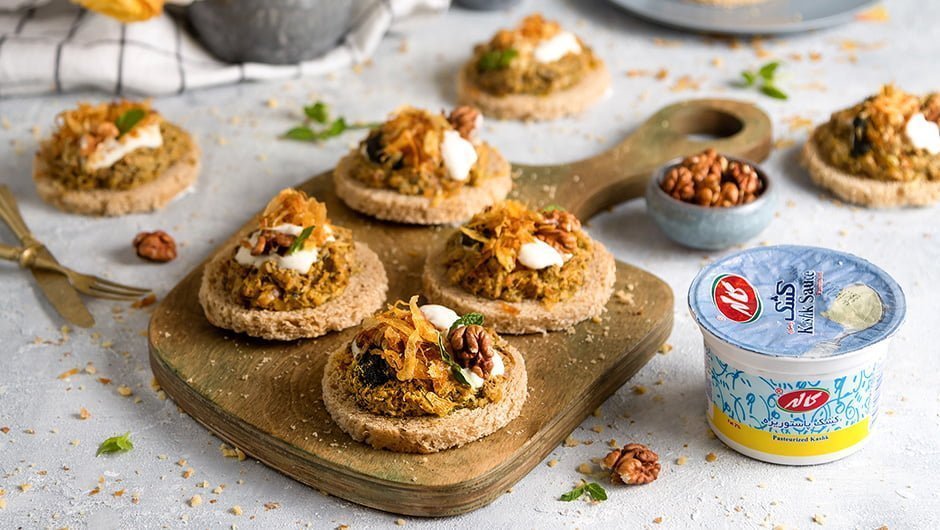 طرز تهیه کشک بادمجان مجلسی و اصیل خوشمزه + فیلم آموزشی