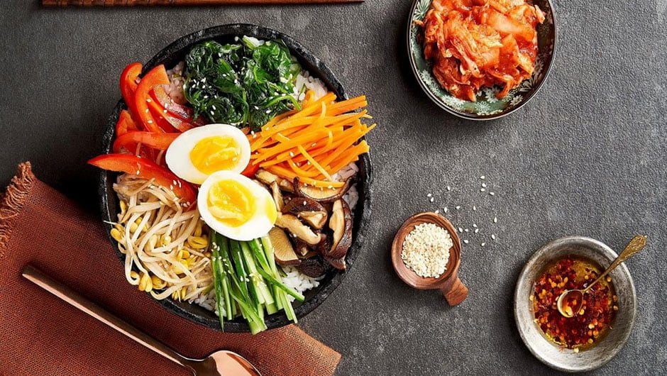 طرز تهیه غذای کره ای بیبیمباپ (Bibimbap) یا برنج مخلوط کره‌ای