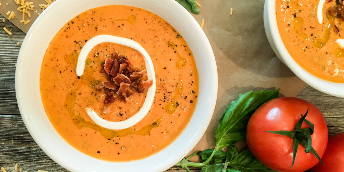 طرز تهیه سوپ گوجه فرنگی خوشمزه خامه ای