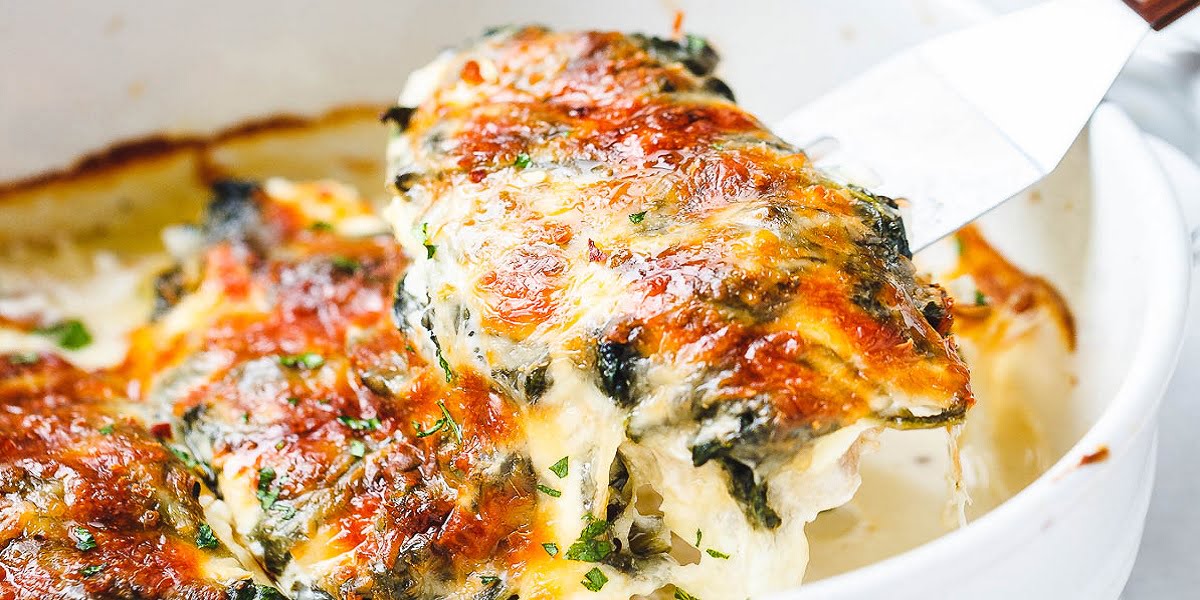 طرز تهیه سینه مرغ خوشمزه با پنیر خامه‌ای و اسفناج