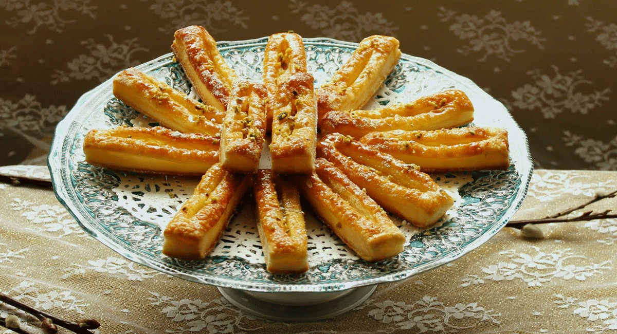 طرز تهیه شیرینی زبان خانگی با خمیر هزارلا آماده