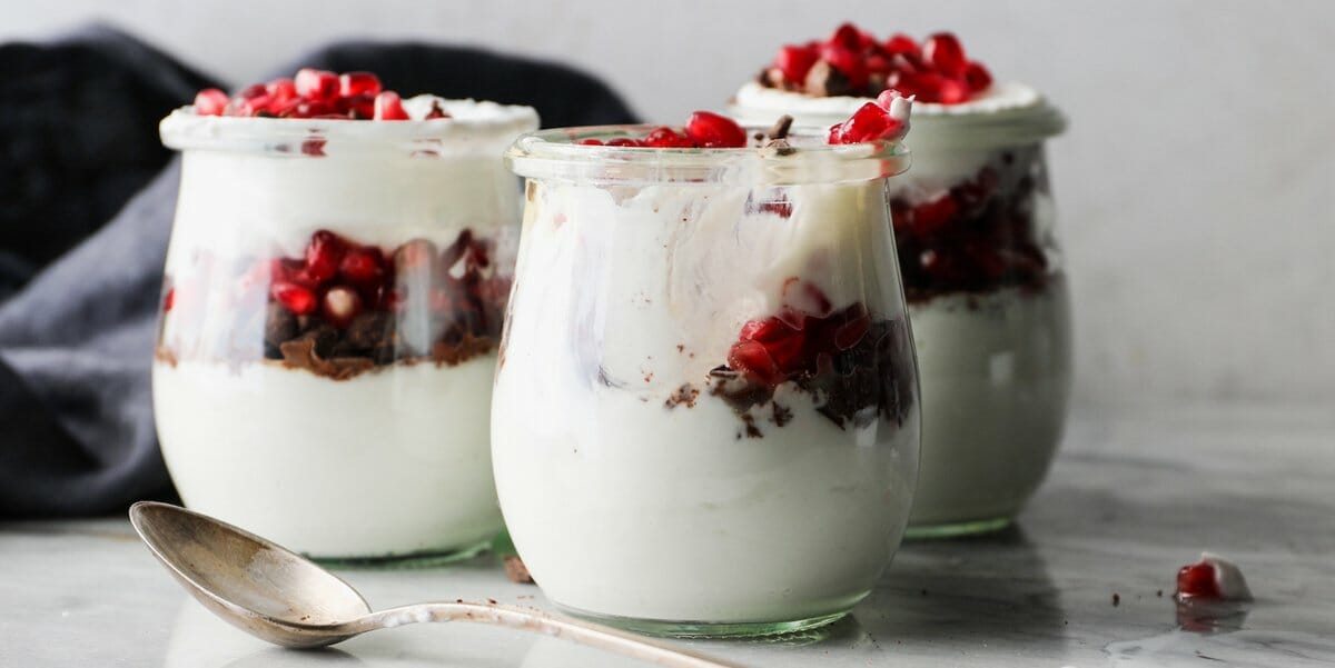 طرز تهیه دسر ماست با انار و دارچین