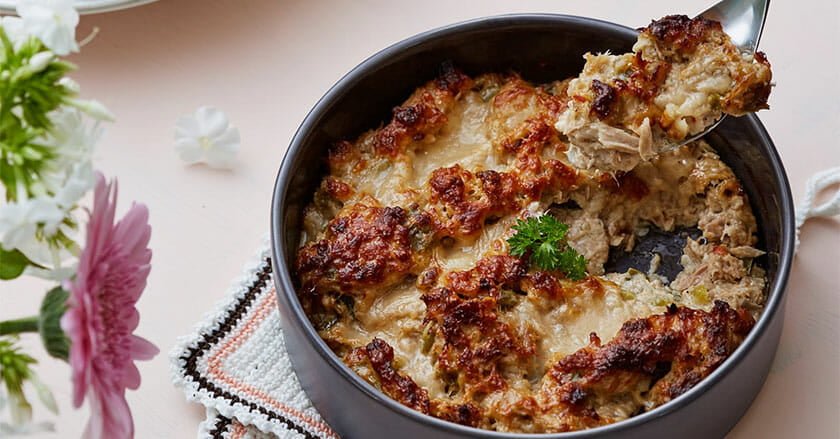 طرز تهیه کاسرول تن ماهی ؛ سازگار با رژیم کتوژنیک