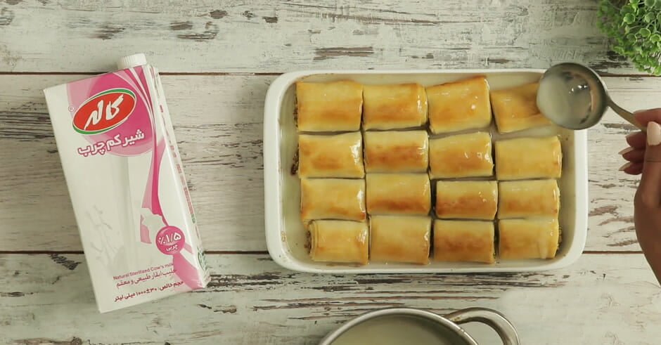 طرز تهیه باقلوا شیر با خمیر هزارلا – همراه ویدیو