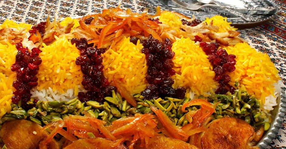 طرز تهیه مرصع پلو با مرغ مجلسی برای مهمانی‌ها