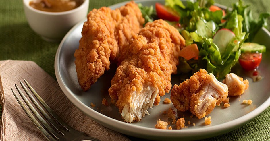 طرز تهیه فیله مرغ استریپس ترد و پولکی