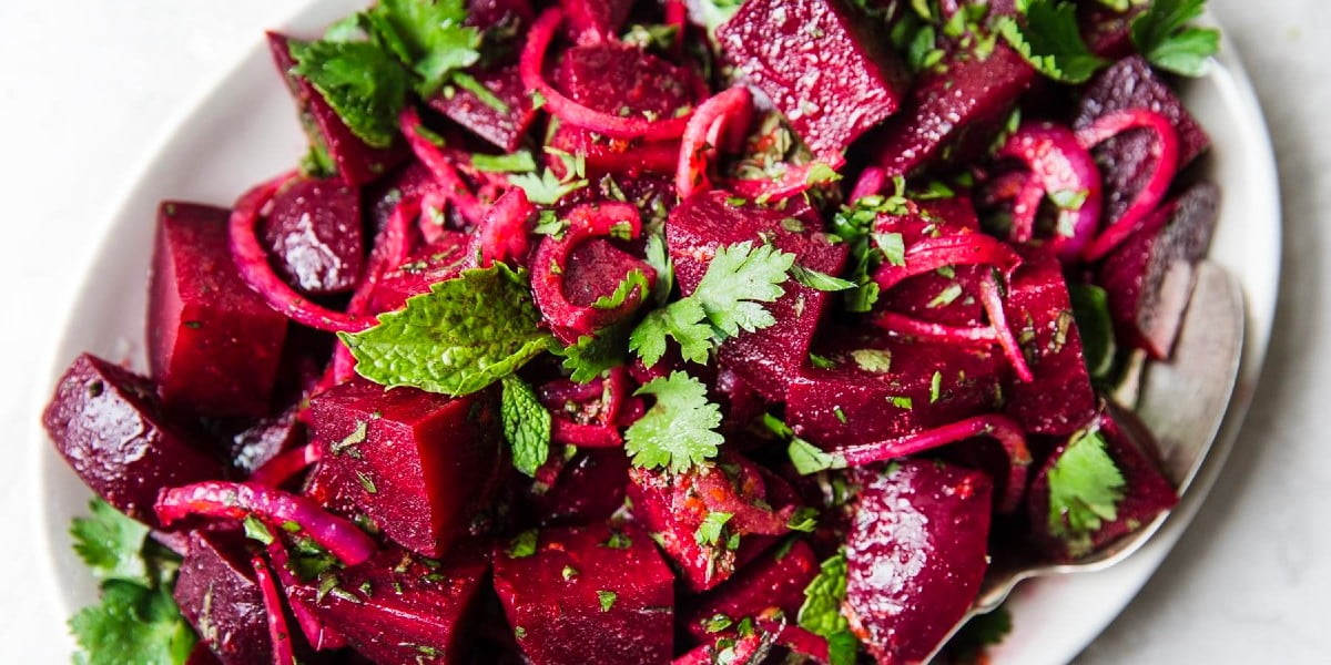 طرز تهیه سالاد مراکشی با لبو: سالاد قرمز شب یلدا