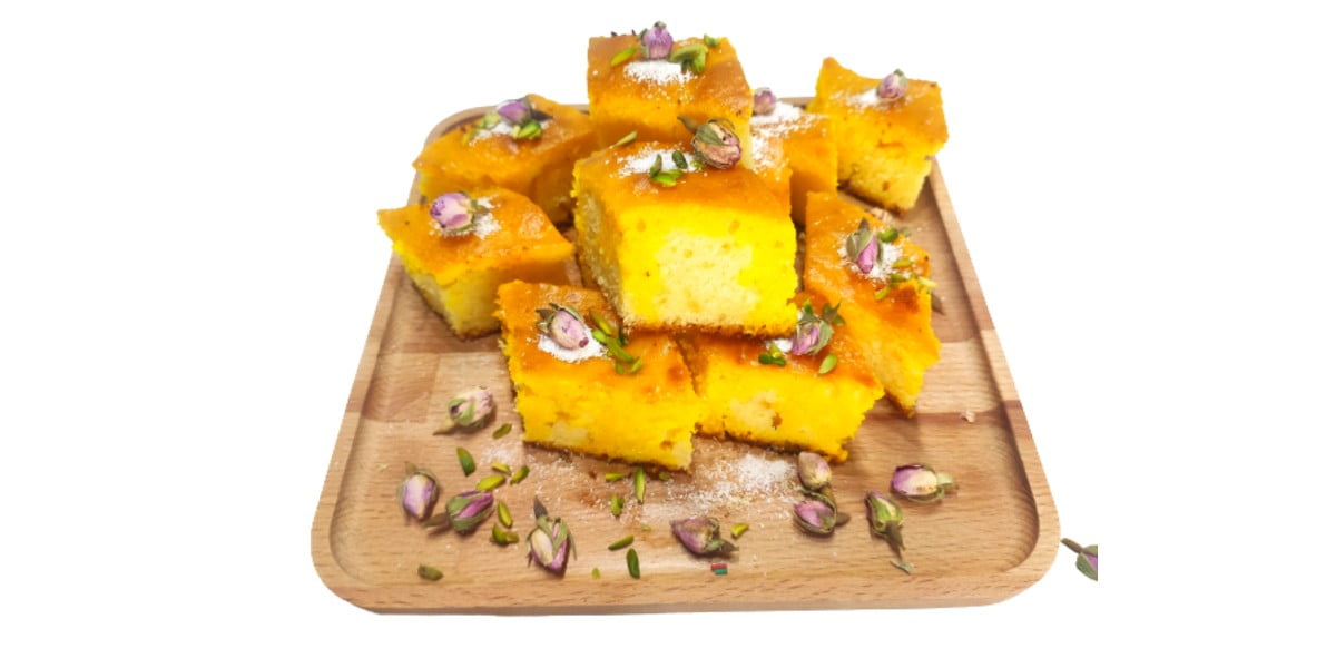 طرز تهیه کیک باقلوا زعفرانی خوشمزه