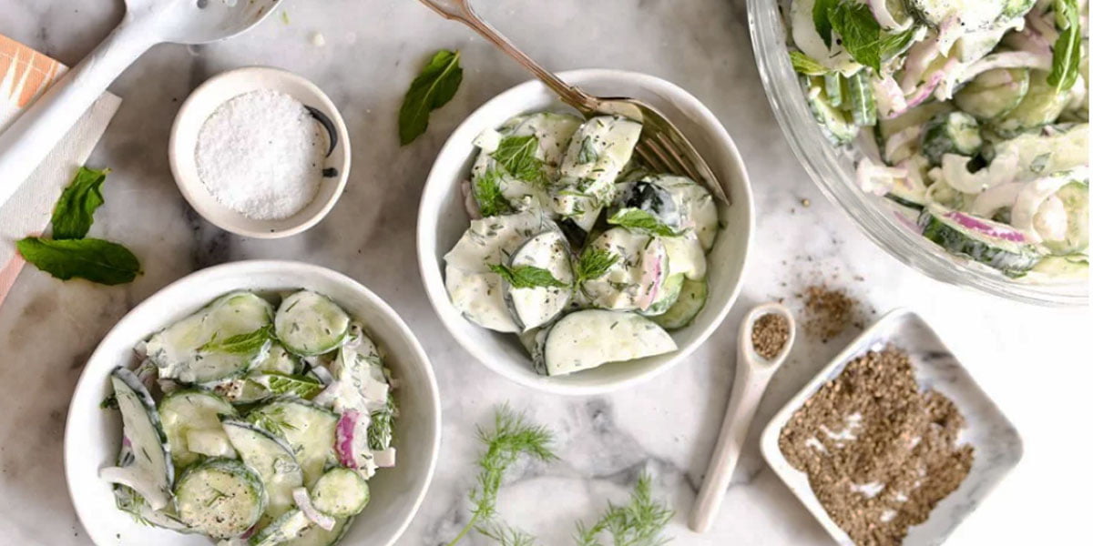 طرز تهیه سالاد خیار با پروماست کازئین