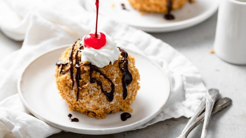 طرز تهیه دو دسر بستنی ؛ ژله بستنی و بستنی سرخ شده