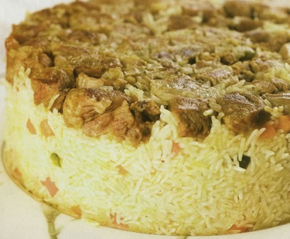 ته چین گوشت و سبزیجات