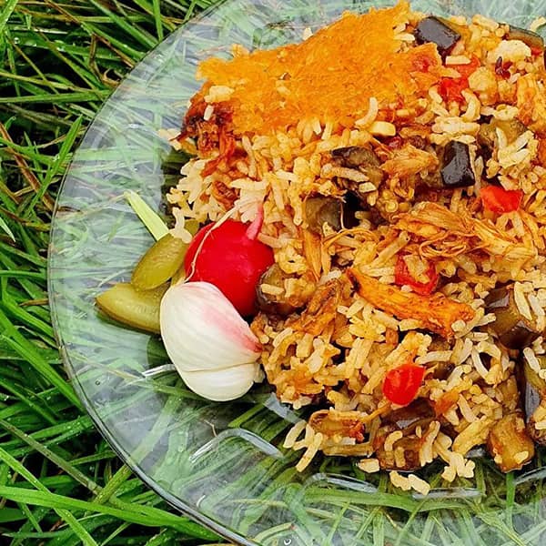 بادمجان پلو