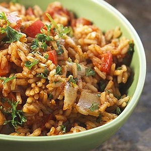 برنج قهوه ای با سبزیجات