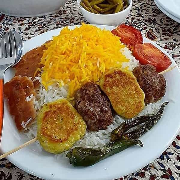 کباب دو رنگ چوبی