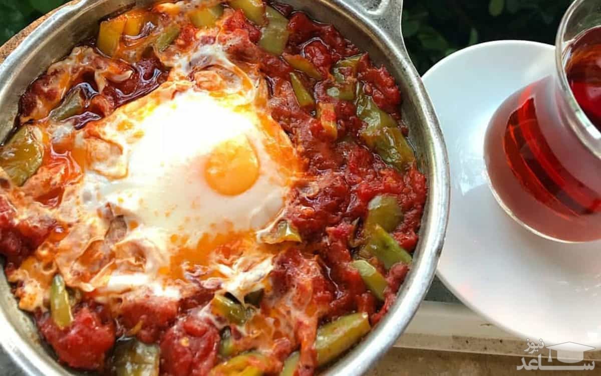 املت جوانه لوبیا و میگو