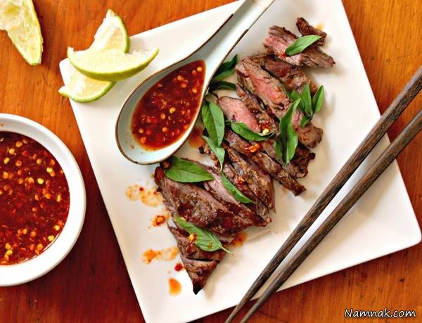 استیک گریل شده با سس تایلندی