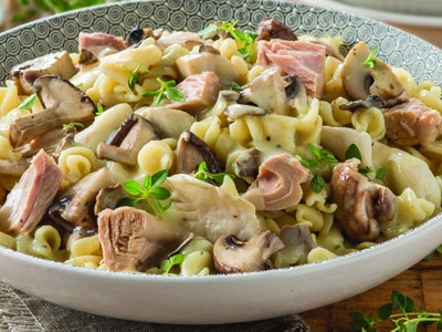 خوراک ماهی و قارچ