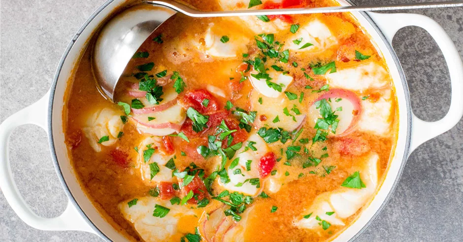 سوپ ماهی زعفرانی