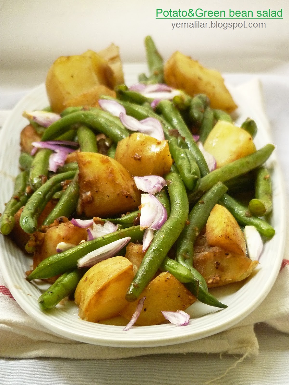 سالاد لوبیا سبز و سیب زمینی